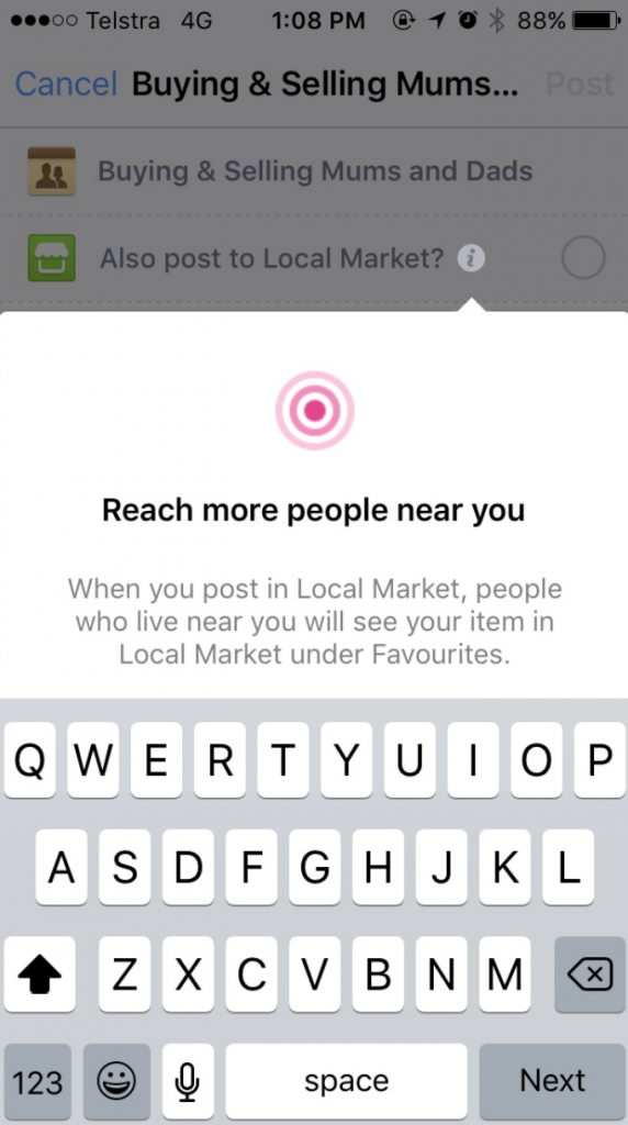 facebook local market
