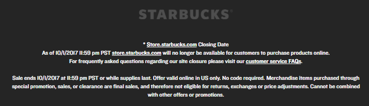 Starbucks отказалась от онлайн-магазина - 1